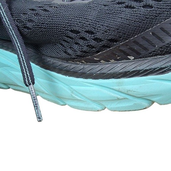 Hoka One One Clifton 6 Black Aqua Women’s Size 10.5 1102873-BASY Running Shoes - Picture 7 of 8